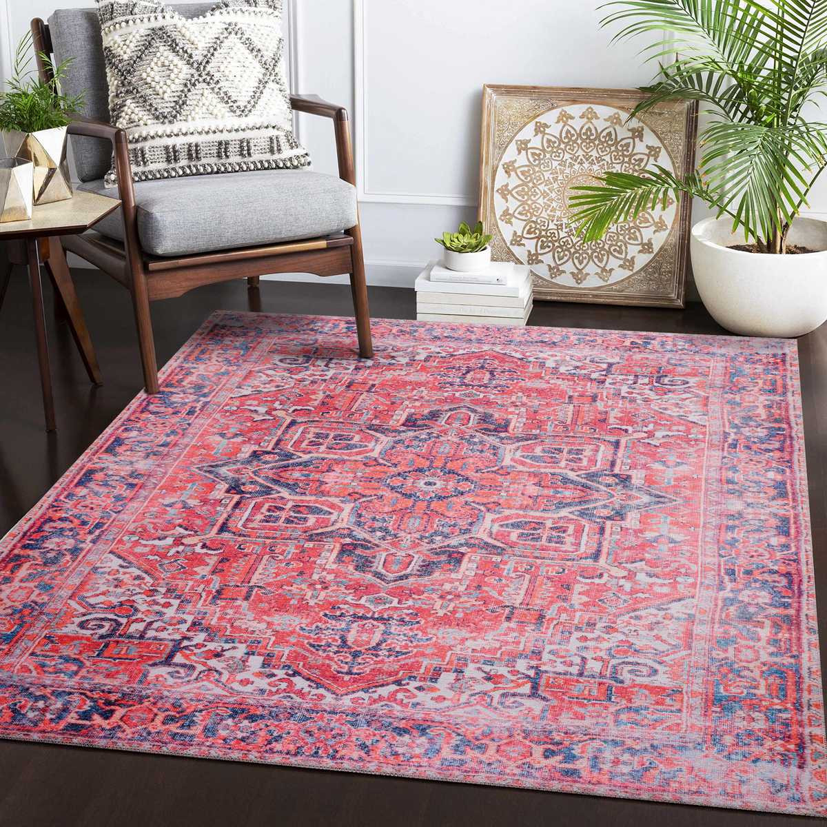 RWNL1001 washable chenille area rug, cover
