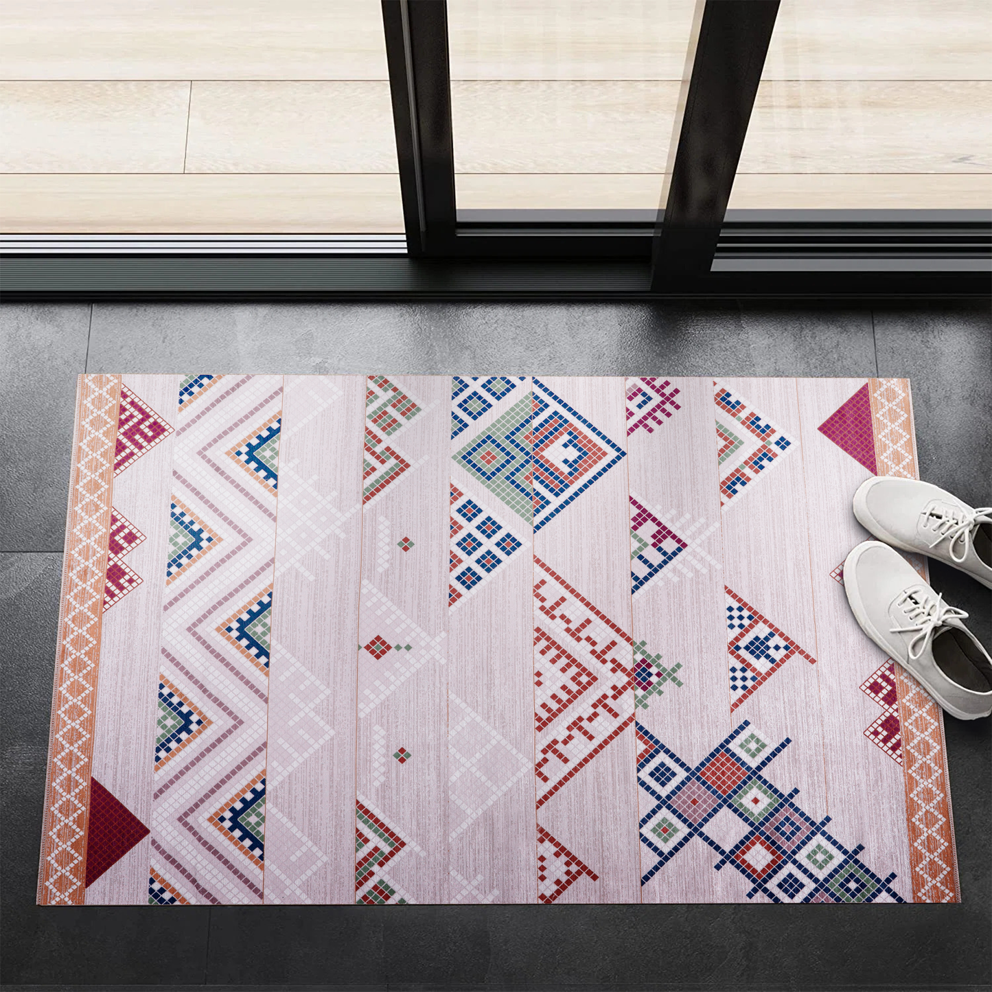 RWNL1002 washable chenille area rug, doormat