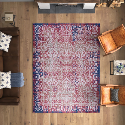 RWNL1012 washable chenille area rug viewed from above