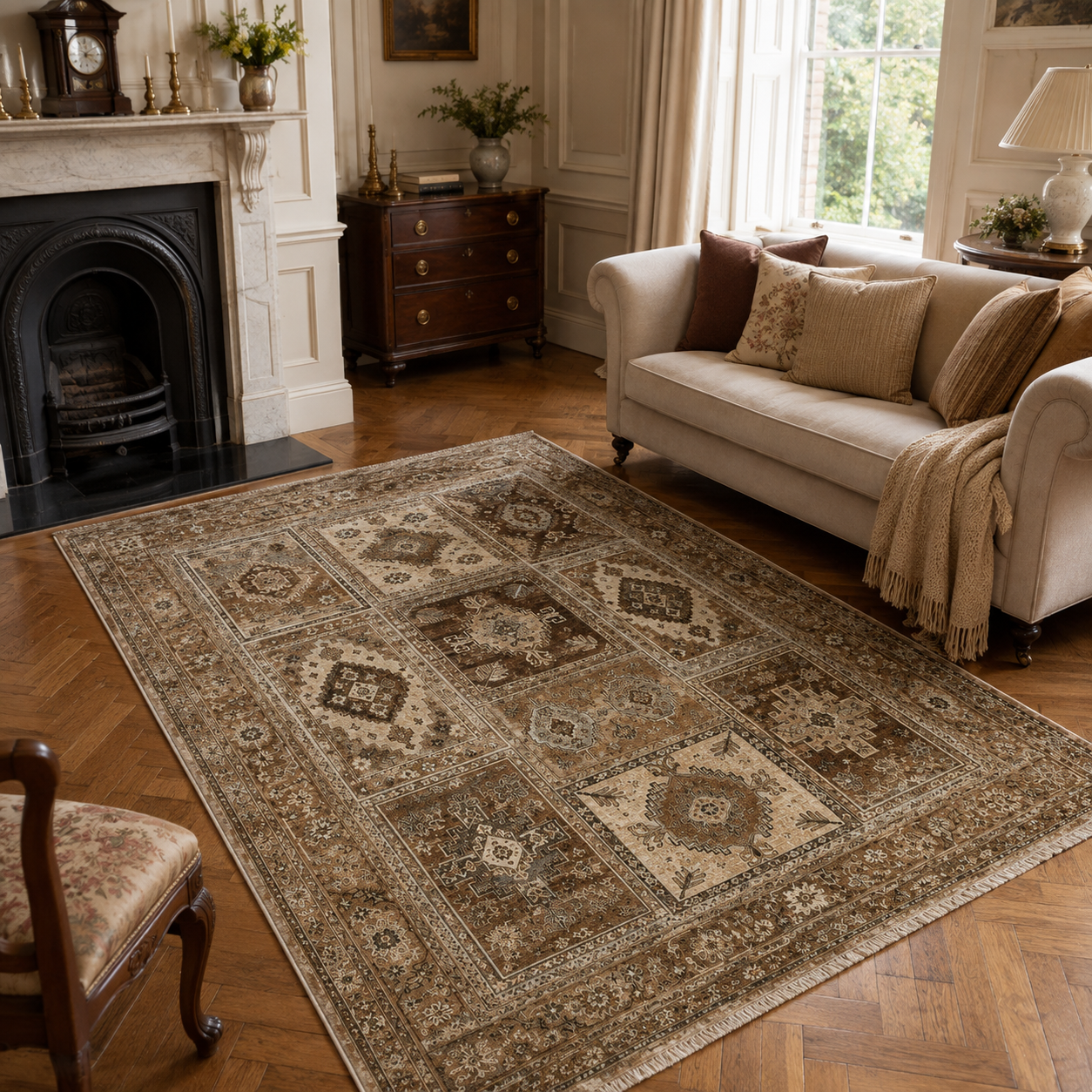 RWPR0001 washable chenille area rug, room scene