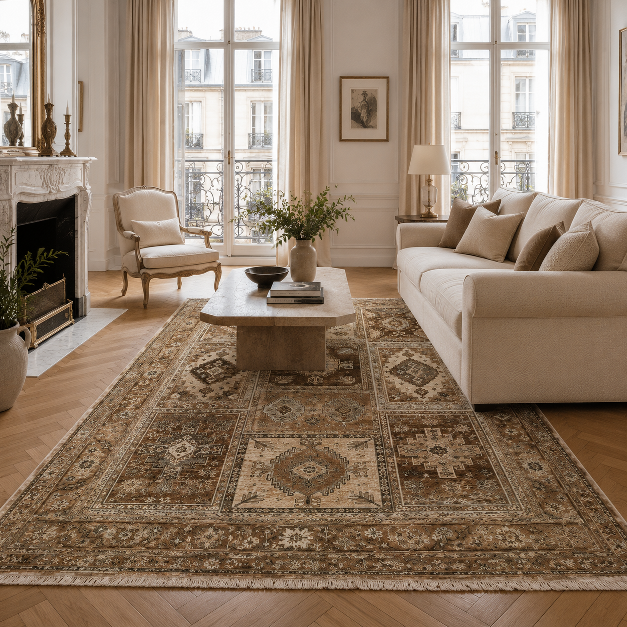 RWPR0001 washable chenille area rug, room scene