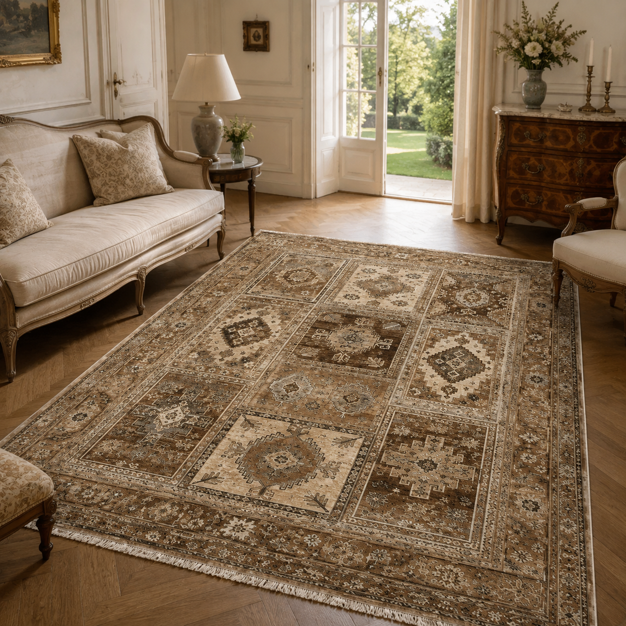 RWPR0001 washable chenille area rug, room scene