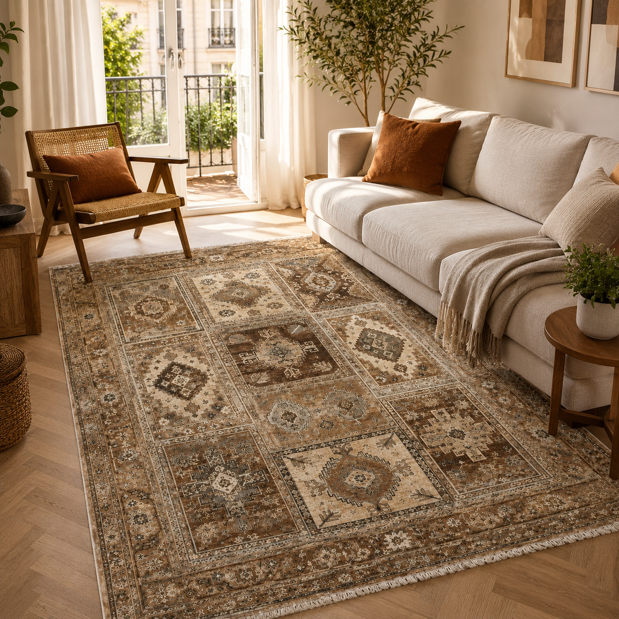 RWPR0001 washable chenille area rug, room scene