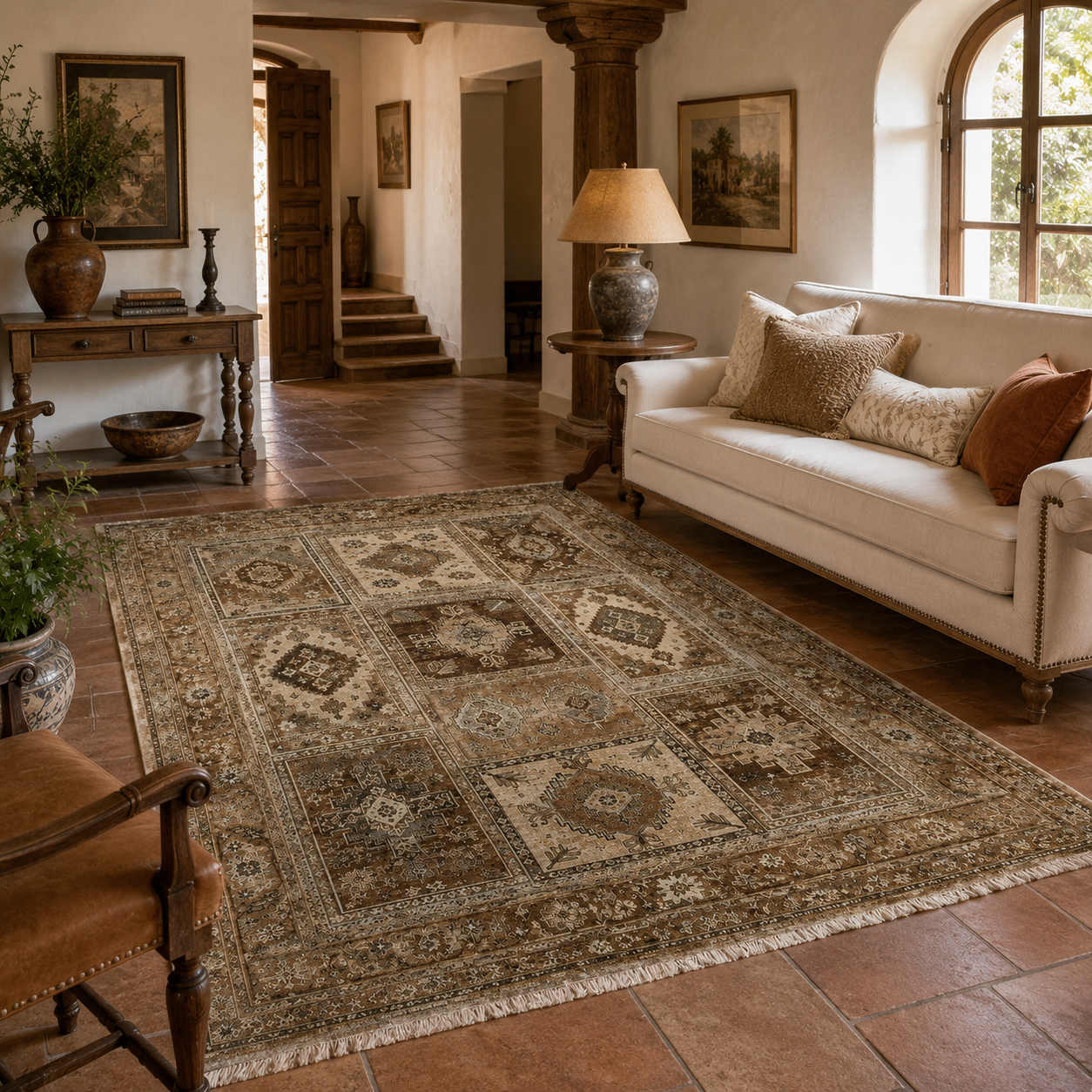 RWPR0001 washable chenille area rug, room scene