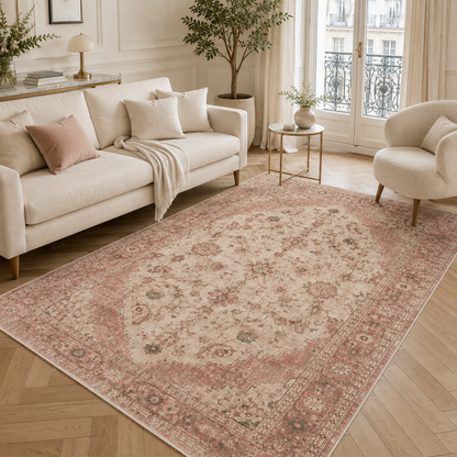 RWPR0002 washable chenille area rug, room scene