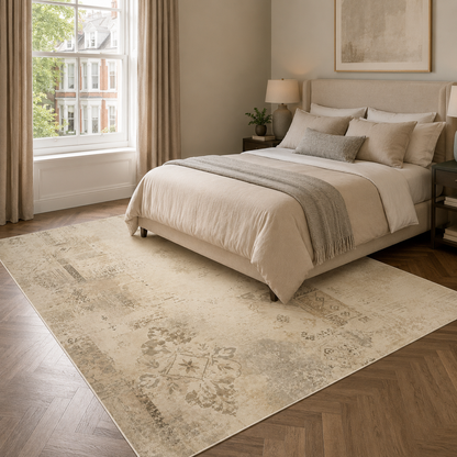 RWPR0007 washable chenille area rug, room scene