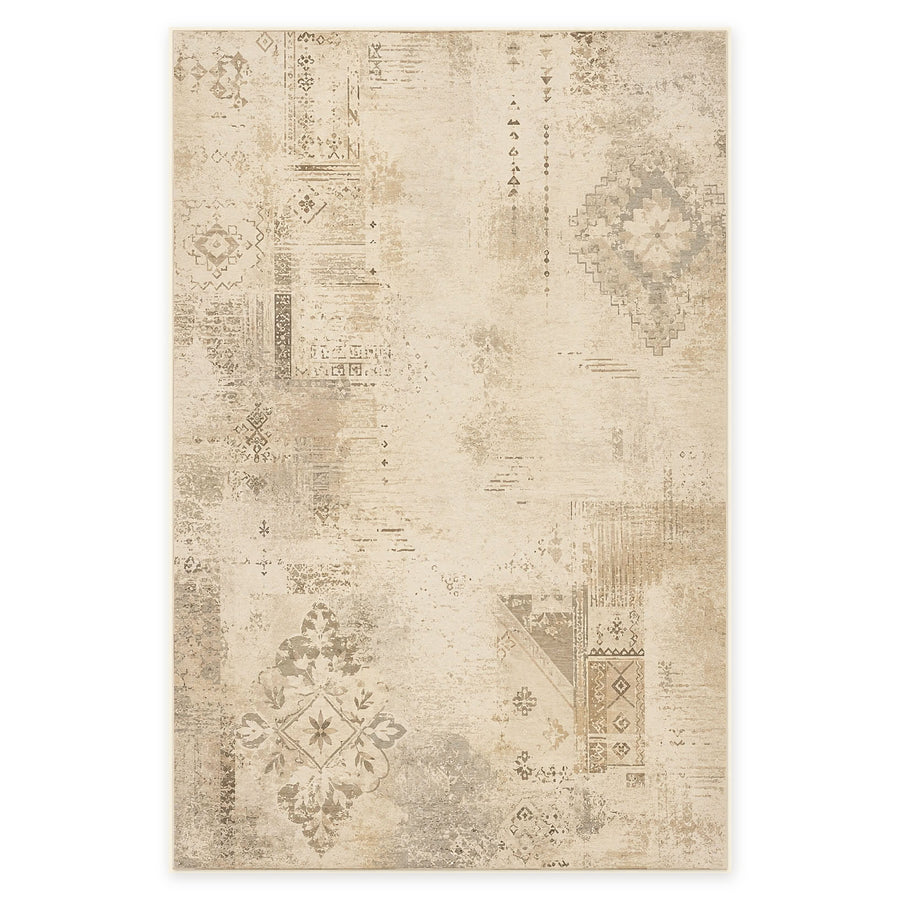 Westward Watercolour Soft White Abstract Washable Rug