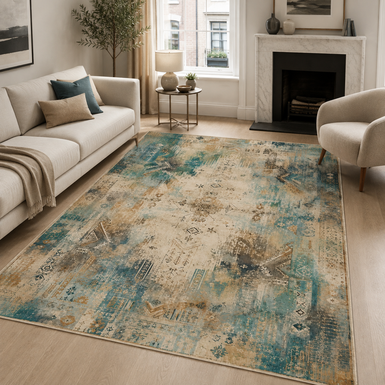 RWPR0008 washable chenille area rug