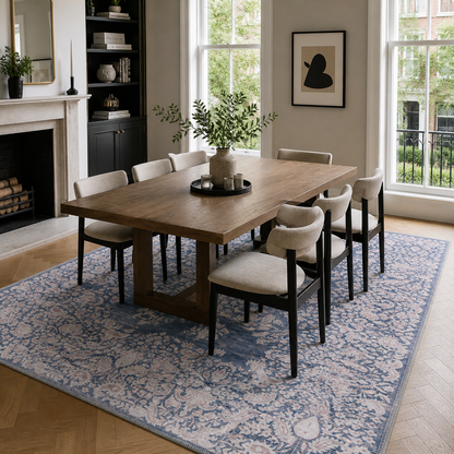 RWR3 washable chenille area rug, room scene