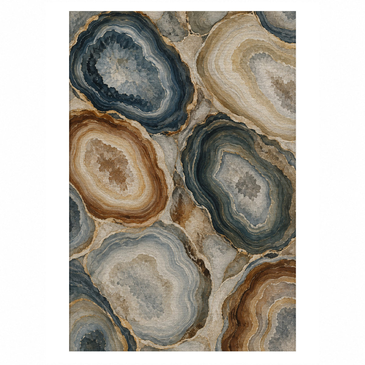 Agate Windows Abstract Washable Rug — top view