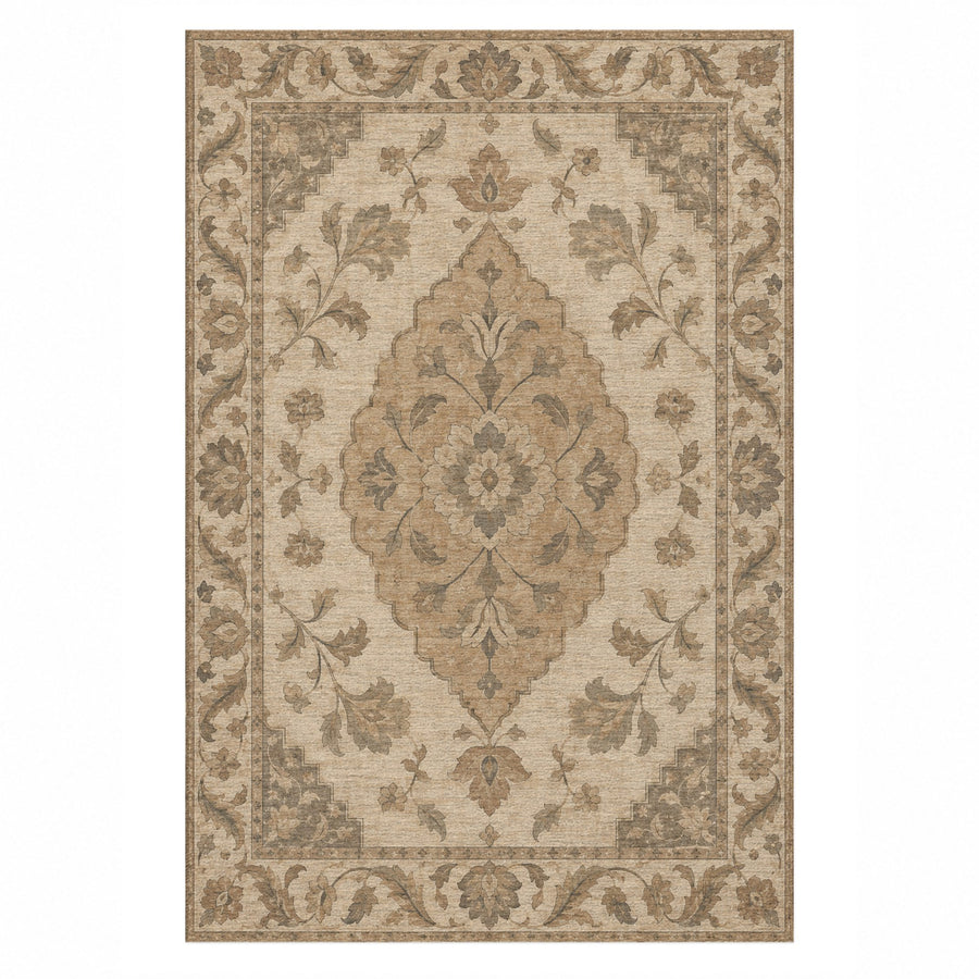 Amber Medallion Washable Rug