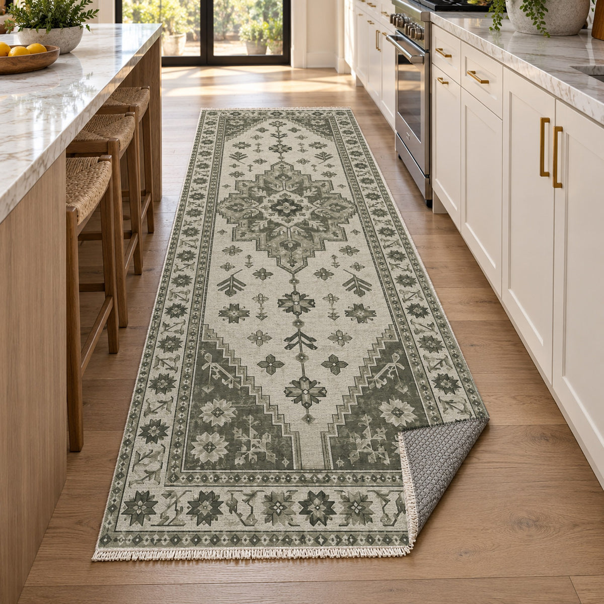 Anatolian Star Sage Stone Classic Washable Rug — new york kitchen runner