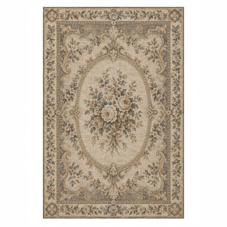 Aubusson Bouquet Washable Rug