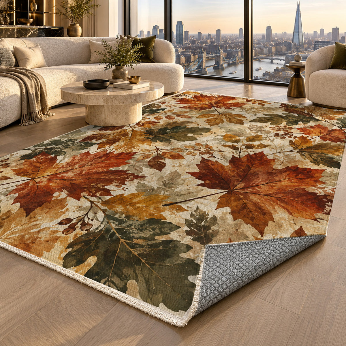 Autumn Canopy Floral Washable Rug — london luxury living