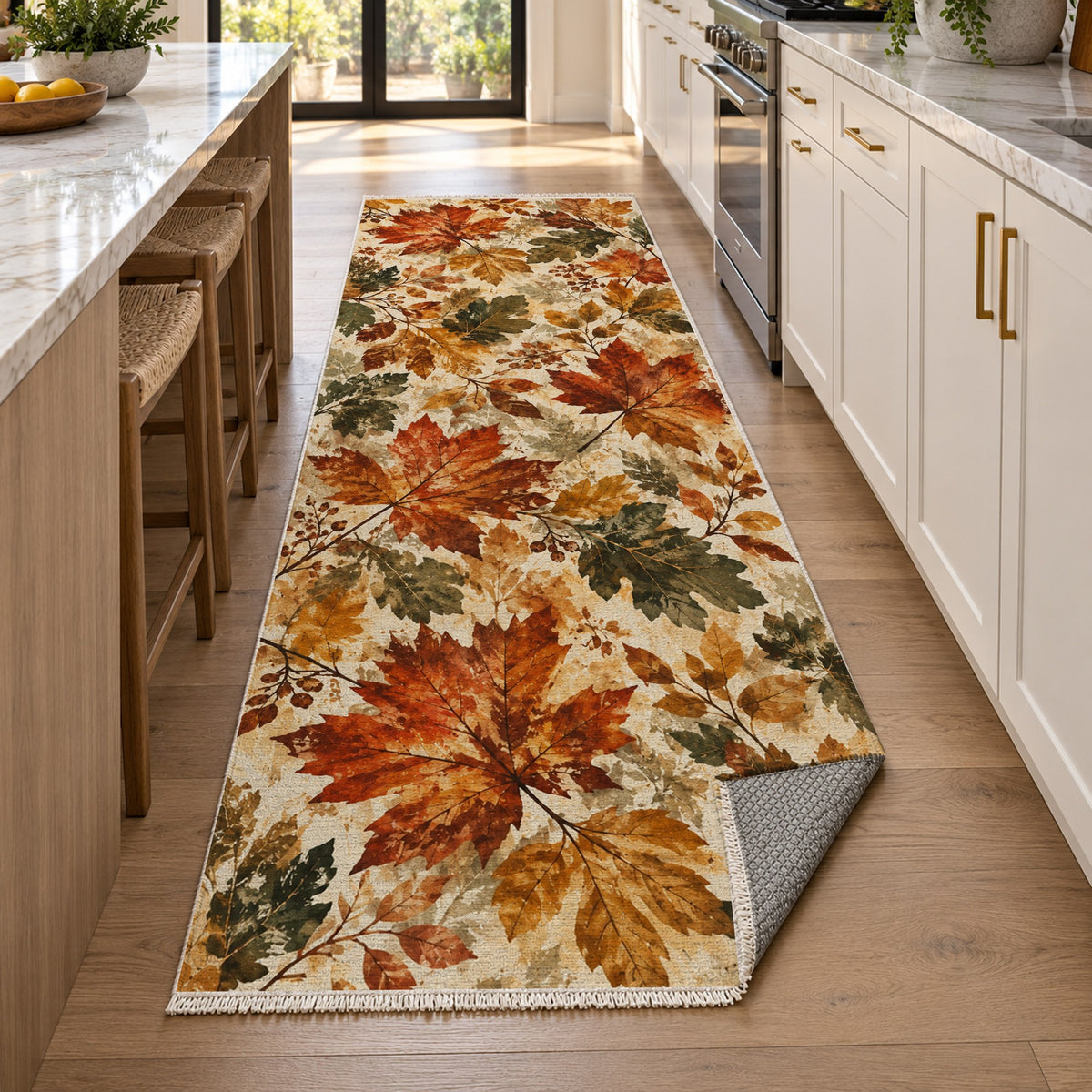 Autumn Canopy Floral Washable Rug — new york kitchen runner