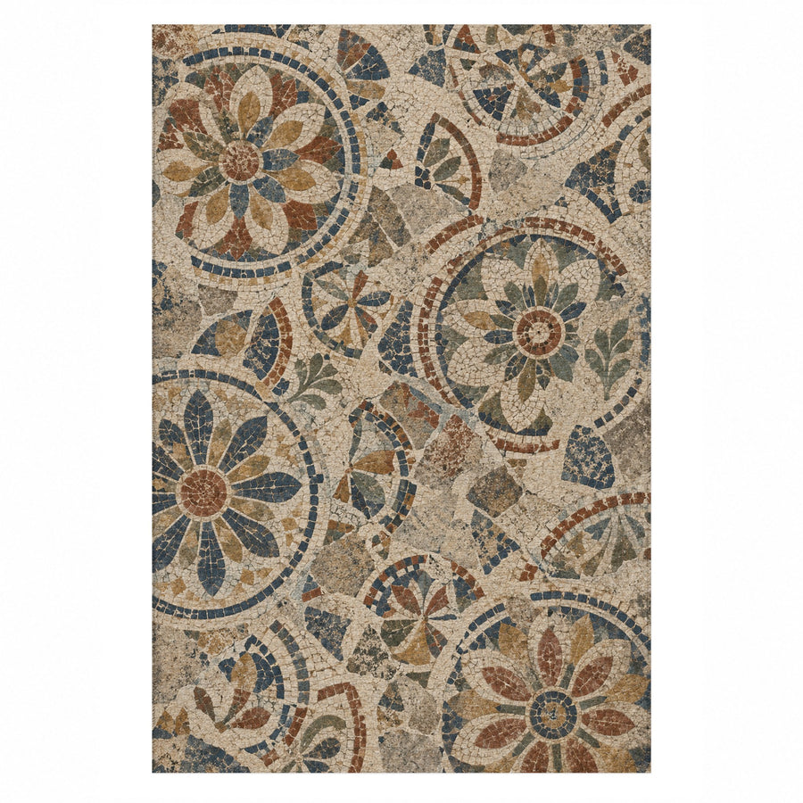 Broken Rosettes Washable Rug