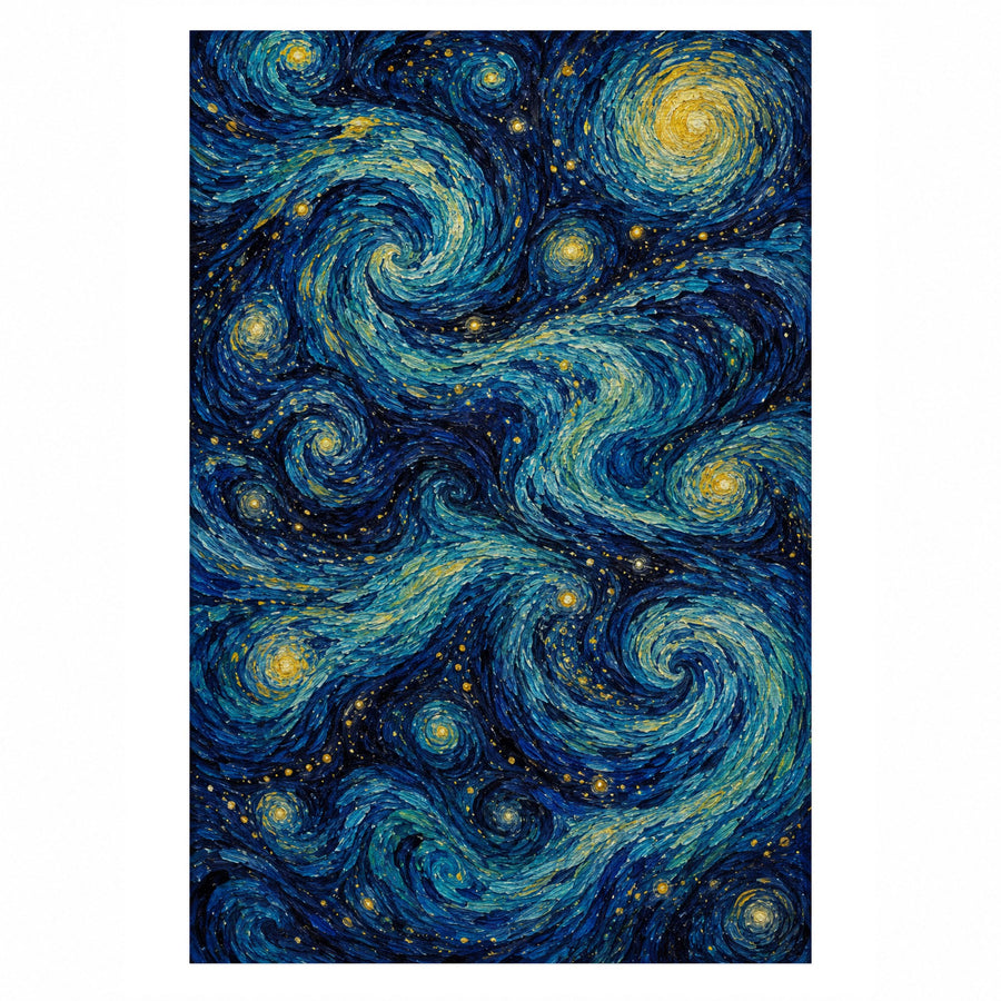 Celestial Currents Abstract Washable Rug