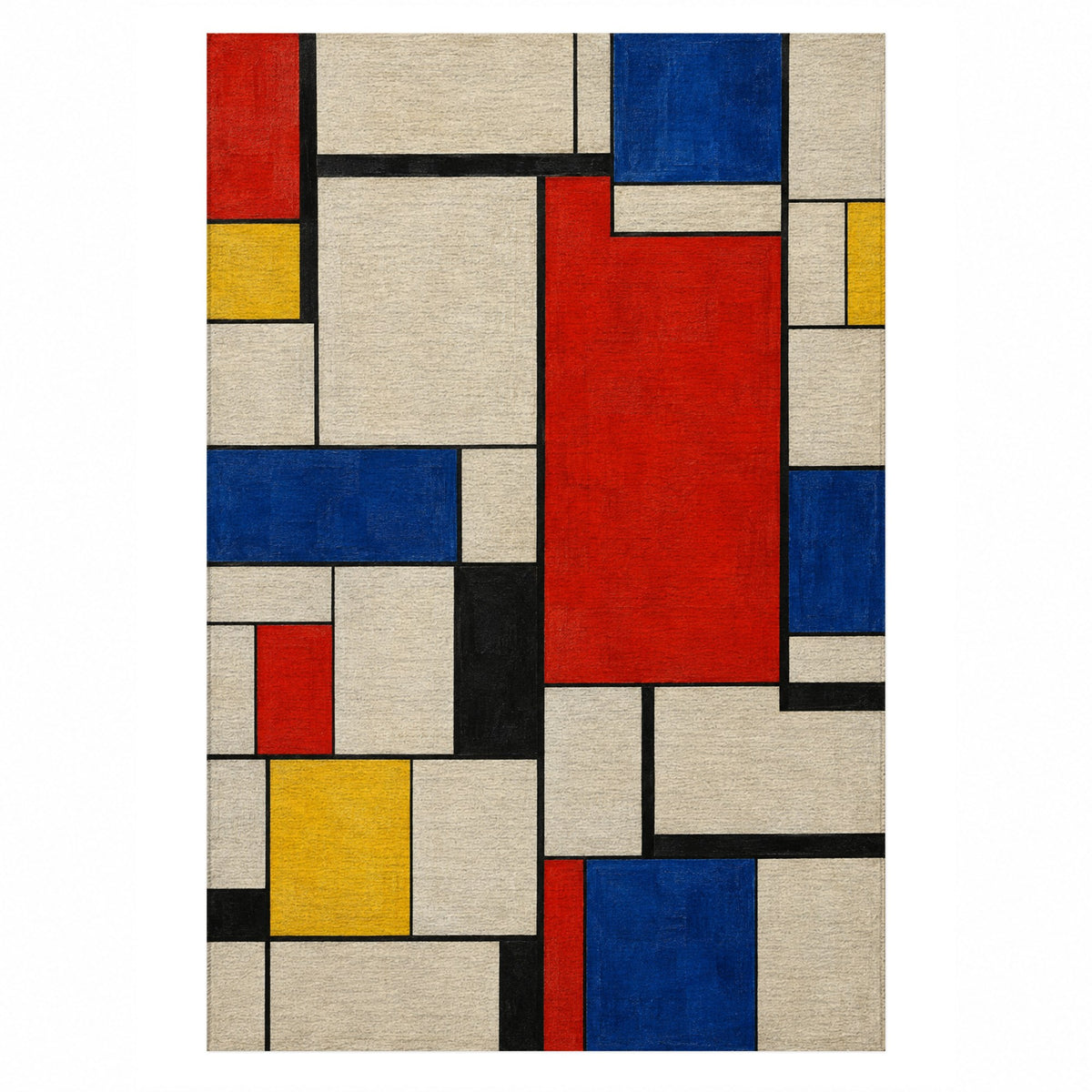 Chromatic Grid Abstract Washable Rug — top view