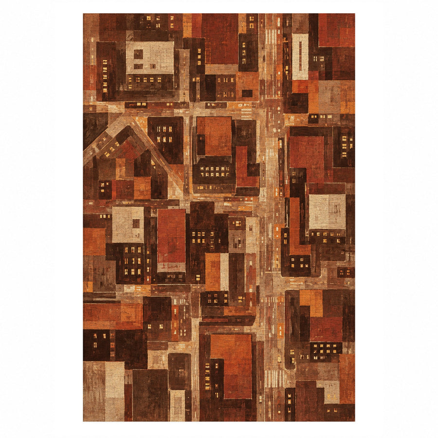 City At Dusk Washable Rug
