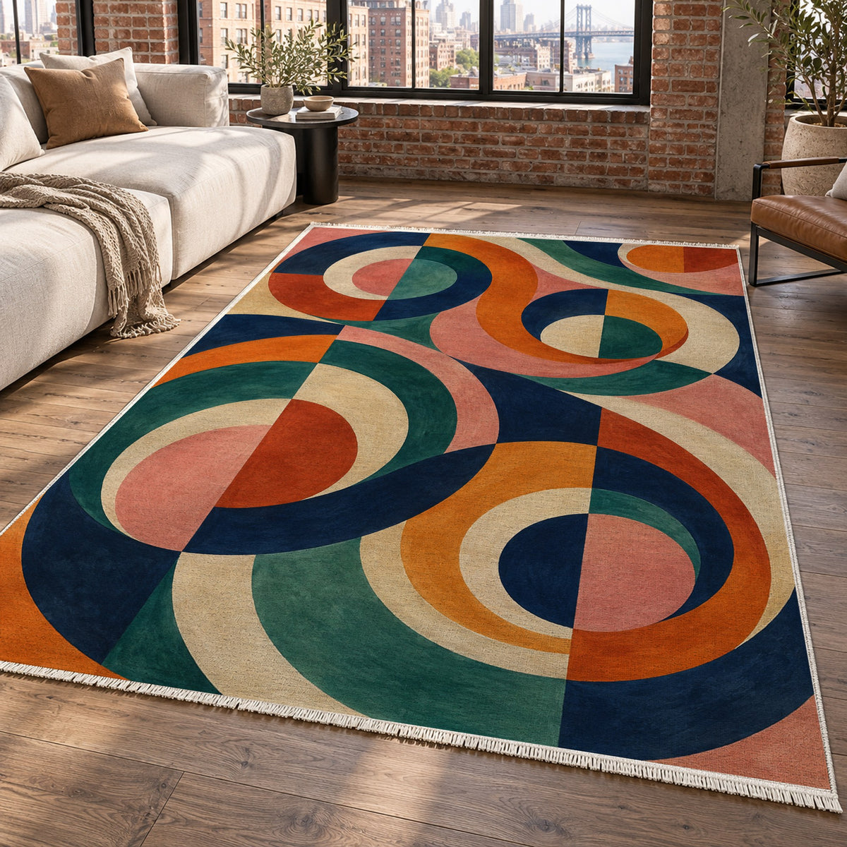Colour Tides Abstract Washable Rug — new york living