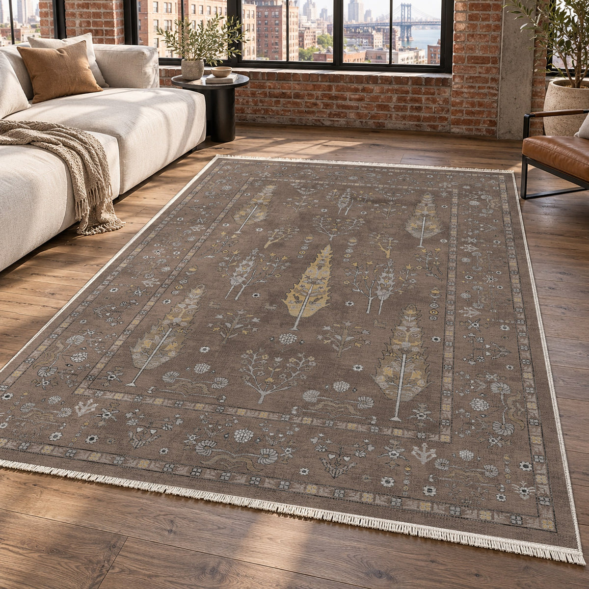 Cypress Garden Taupe Classic Washable Rug — new york living