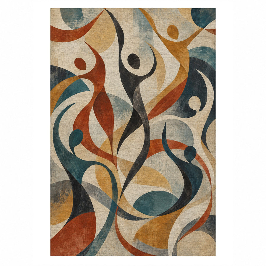 Dancing Lines Washable Rug