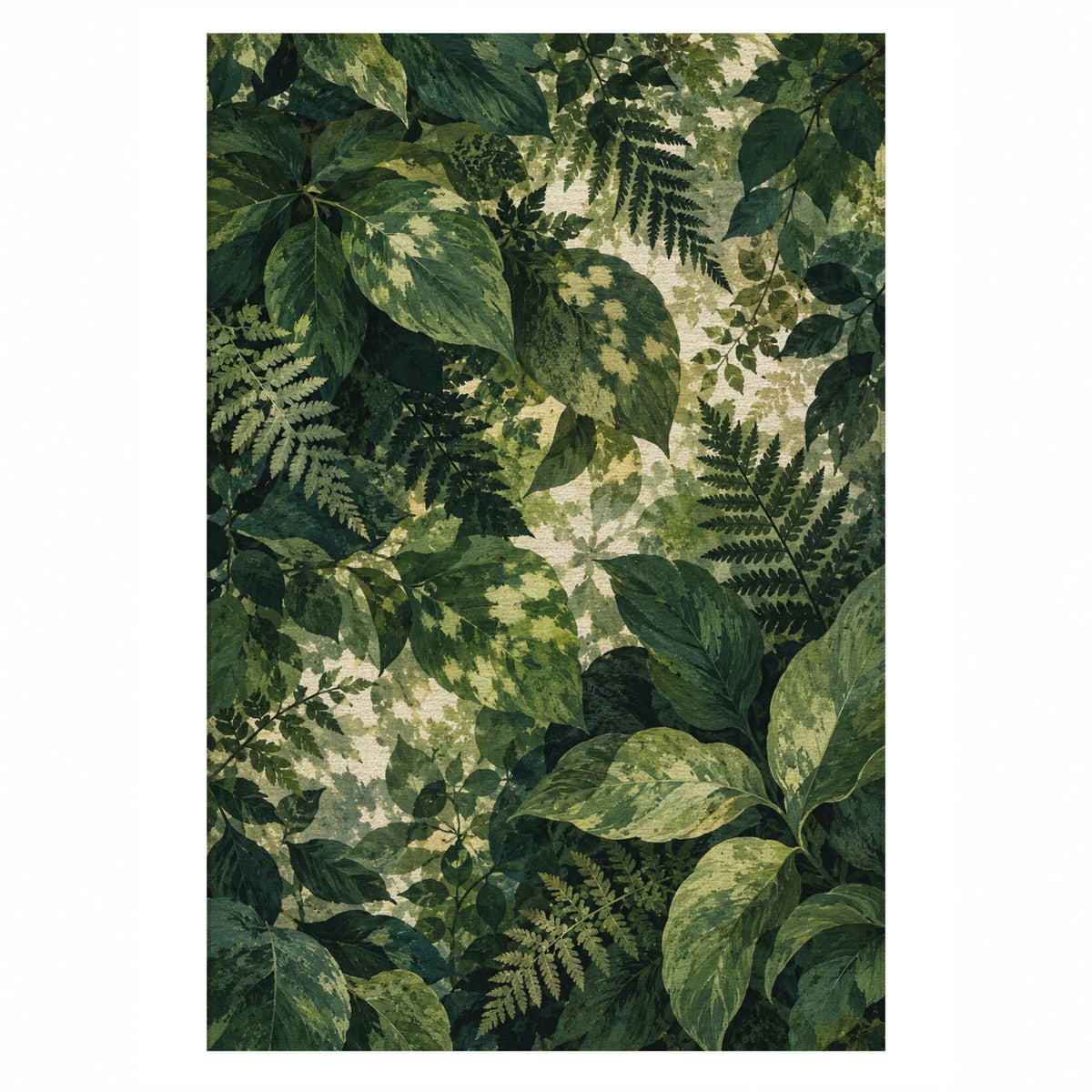 Dappled Canopy Floral Washable Rug — top view
