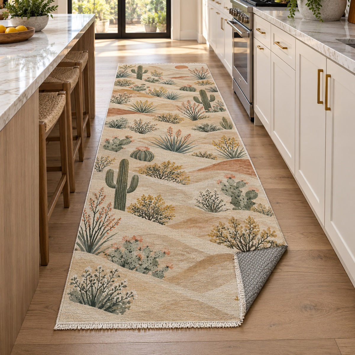 Desert Bloom Modern Washable Rug — new york kitchen runner