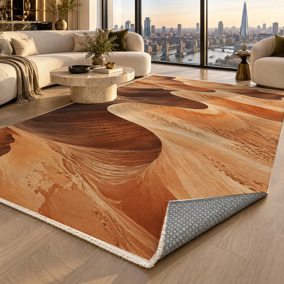 Desert Dunes II Modern Washable Rug — london luxury living