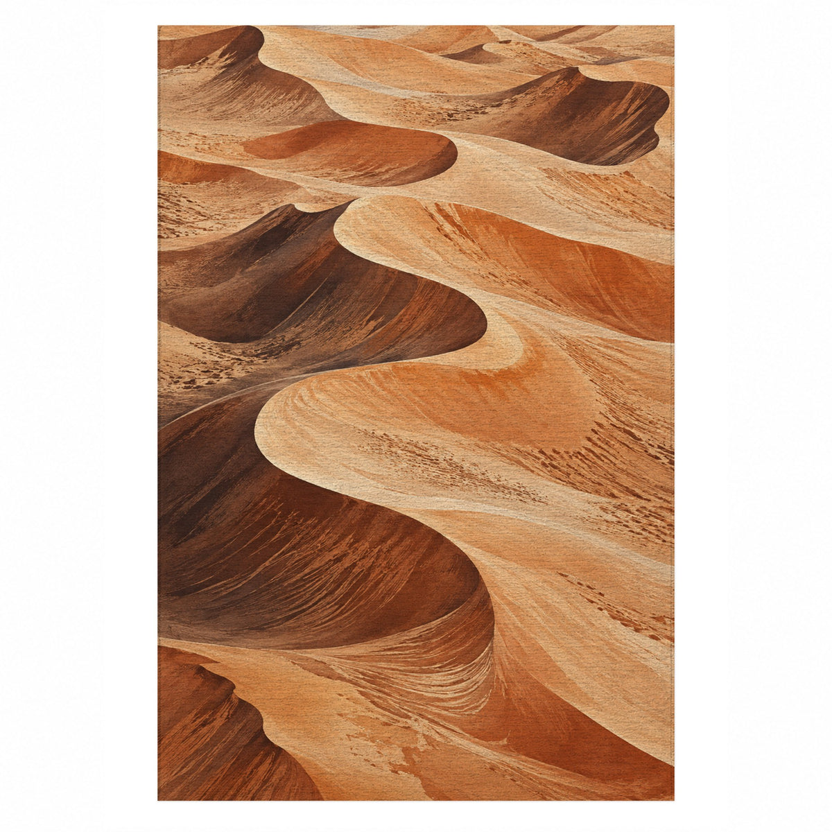 Desert Dunes II Modern Washable Rug — top view