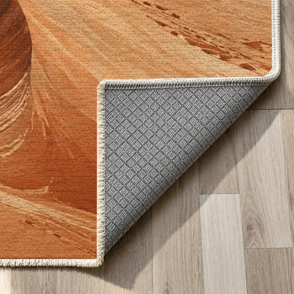Desert Dunes II Modern Washable Rug — backing close up