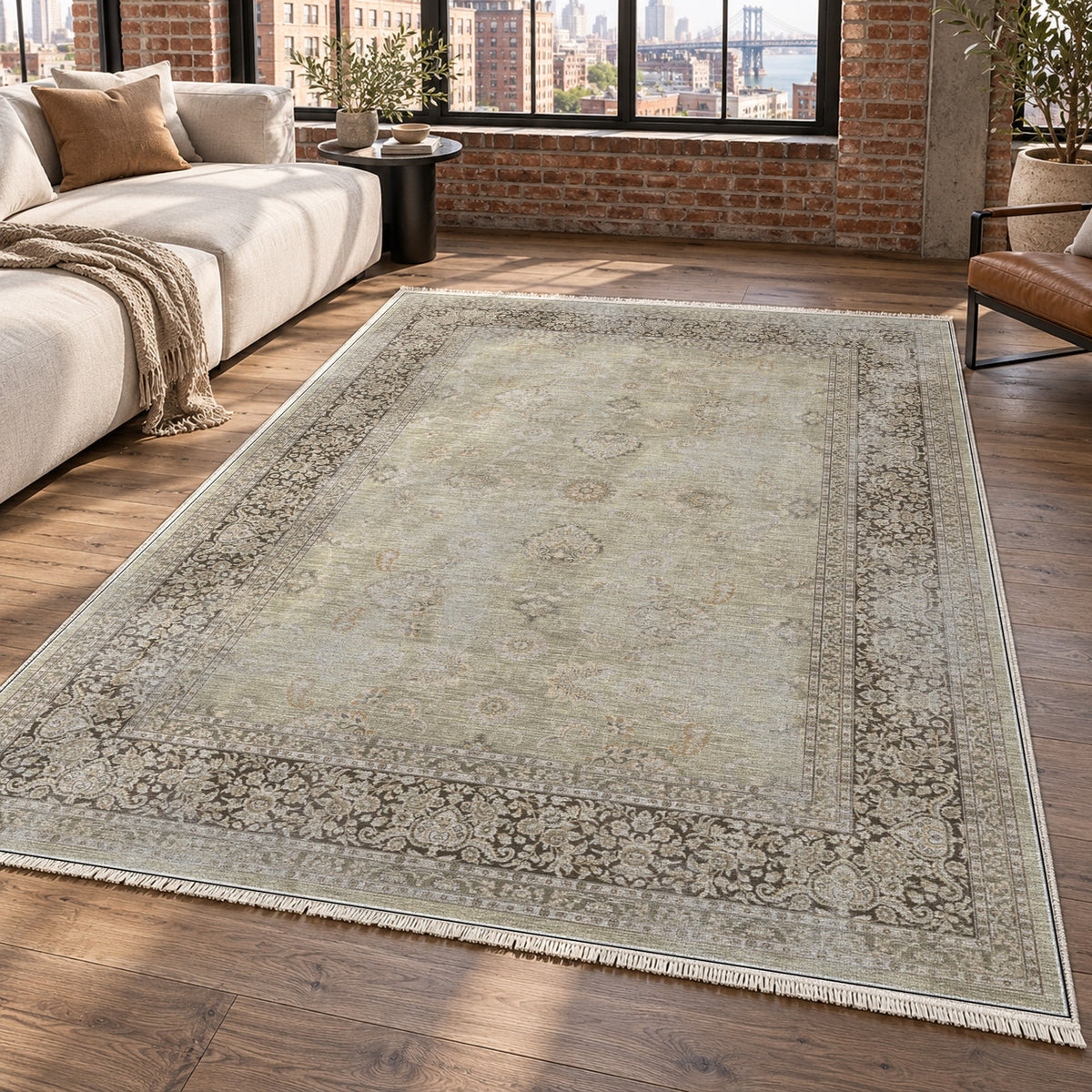 Faded Heriz Cream Vintage Washable Rug — new york living