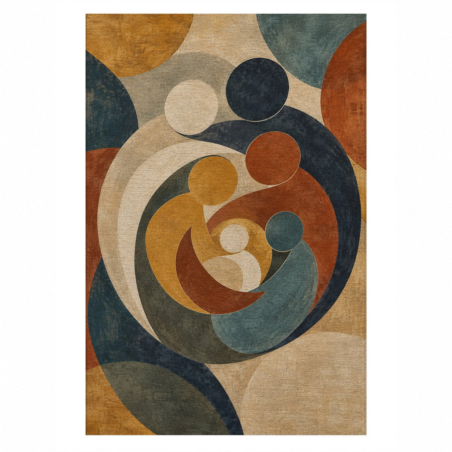 Family Circles Washable Rug