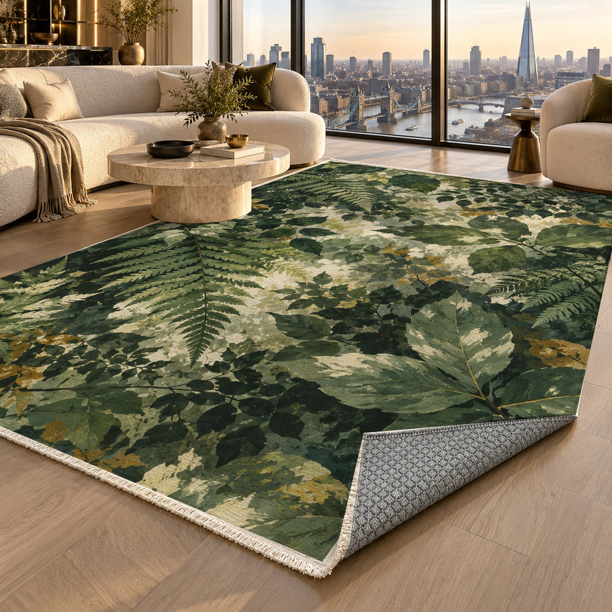 Forest Canopy Abstract Washable Rug — london luxury living