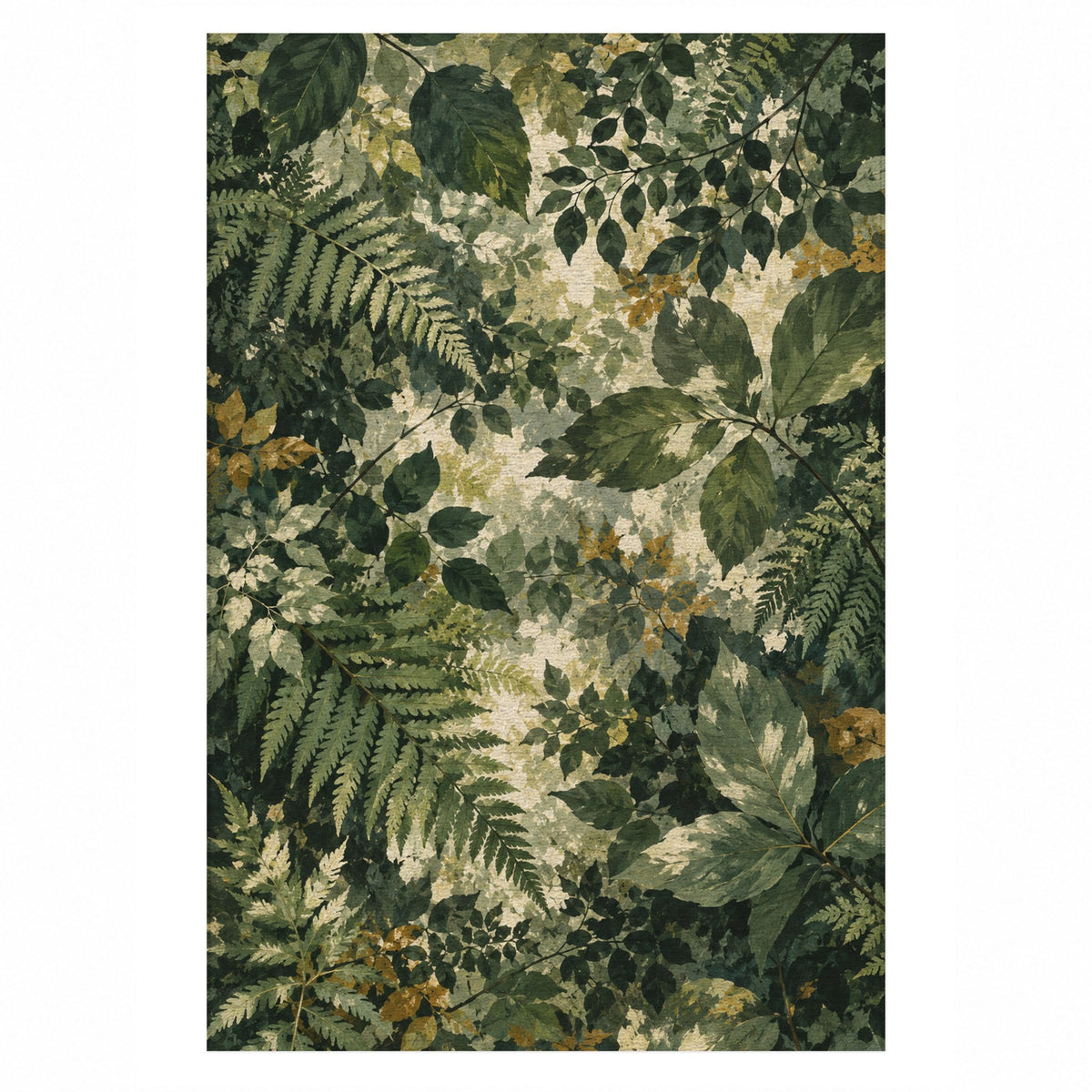 Forest Canopy Abstract Washable Rug — top view