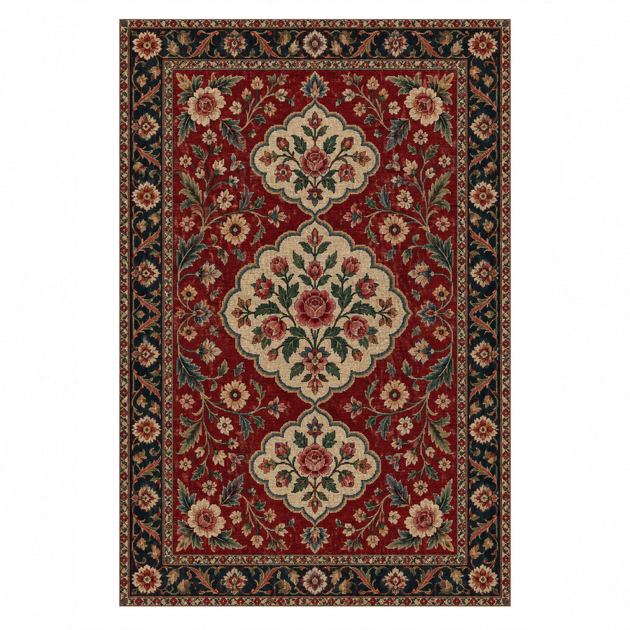 Garden Cartouches Washable Rug