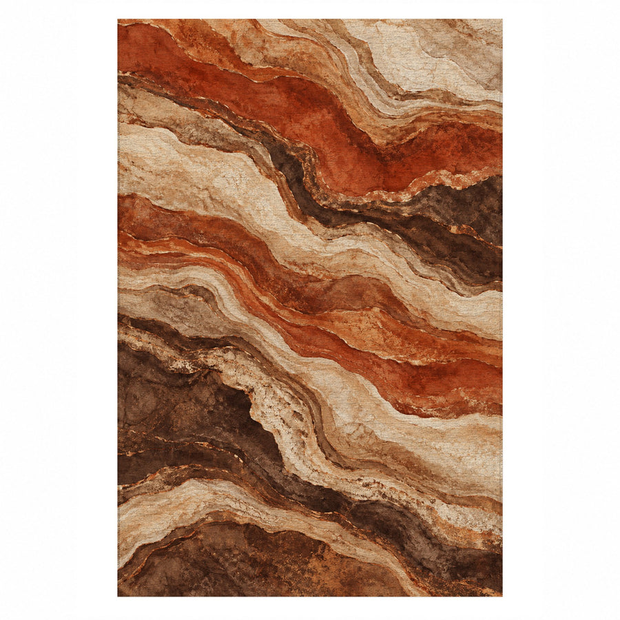 Geological Layers Washable Rug