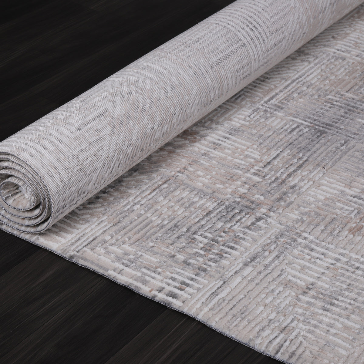 Germanica Vavien 1378 — vavien 1378 cream grey modern abstract rolled rug 24