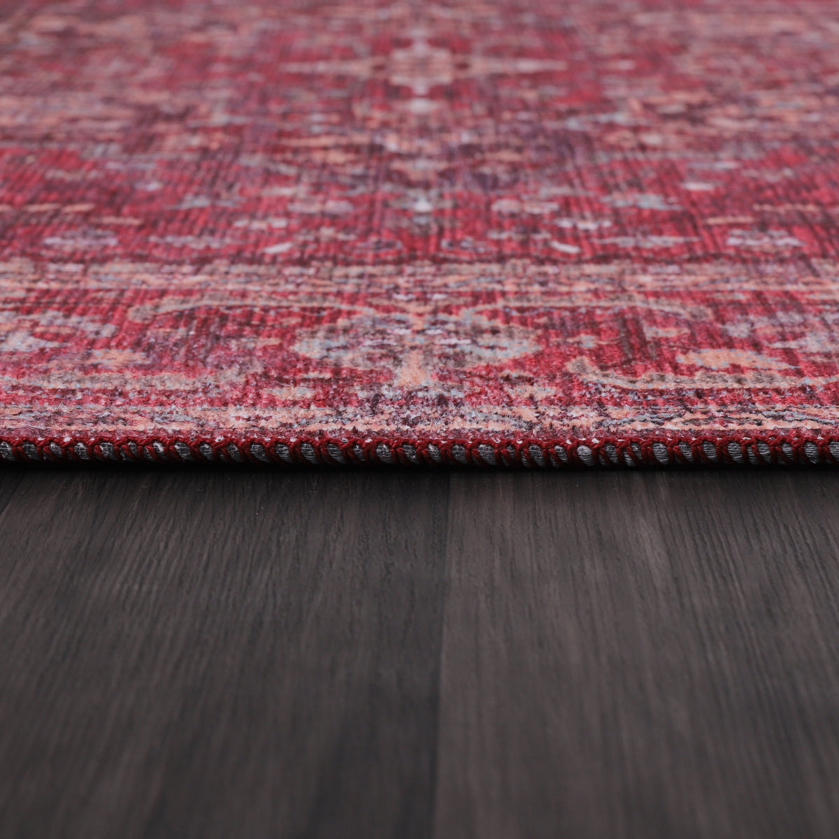 Germanica Washable 1310 — washable 1310 burgundy red traditional pile close up rug 77