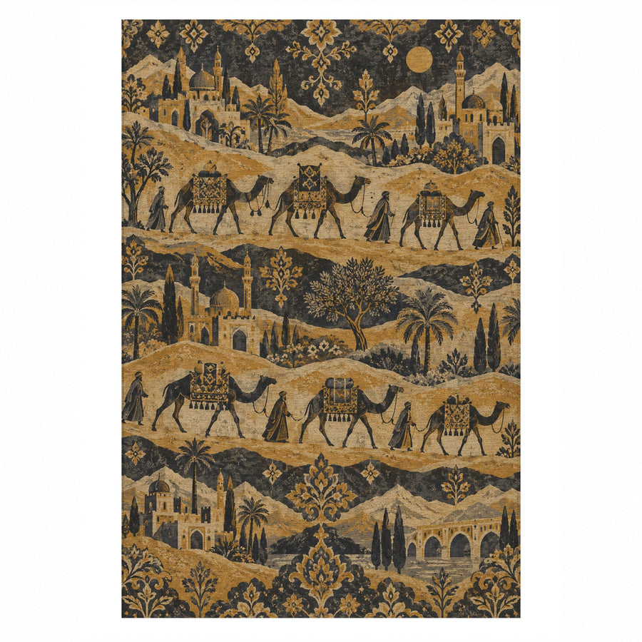 Golden Caravan Washable Rug