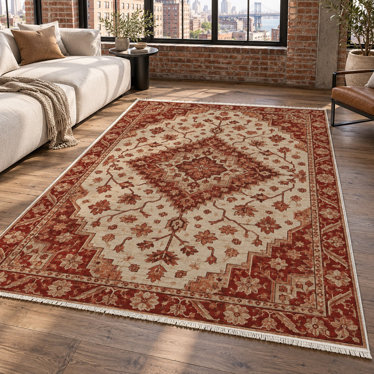 Heriz Citadel Rust Sand Classic Washable Rug — new york living