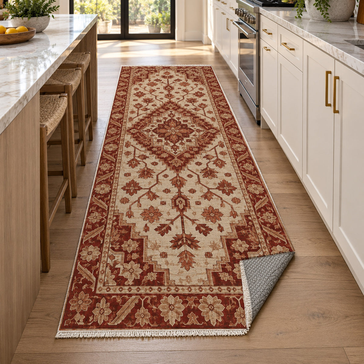 Heriz Citadel Rust Sand Classic Washable Rug — new york kitchen runner