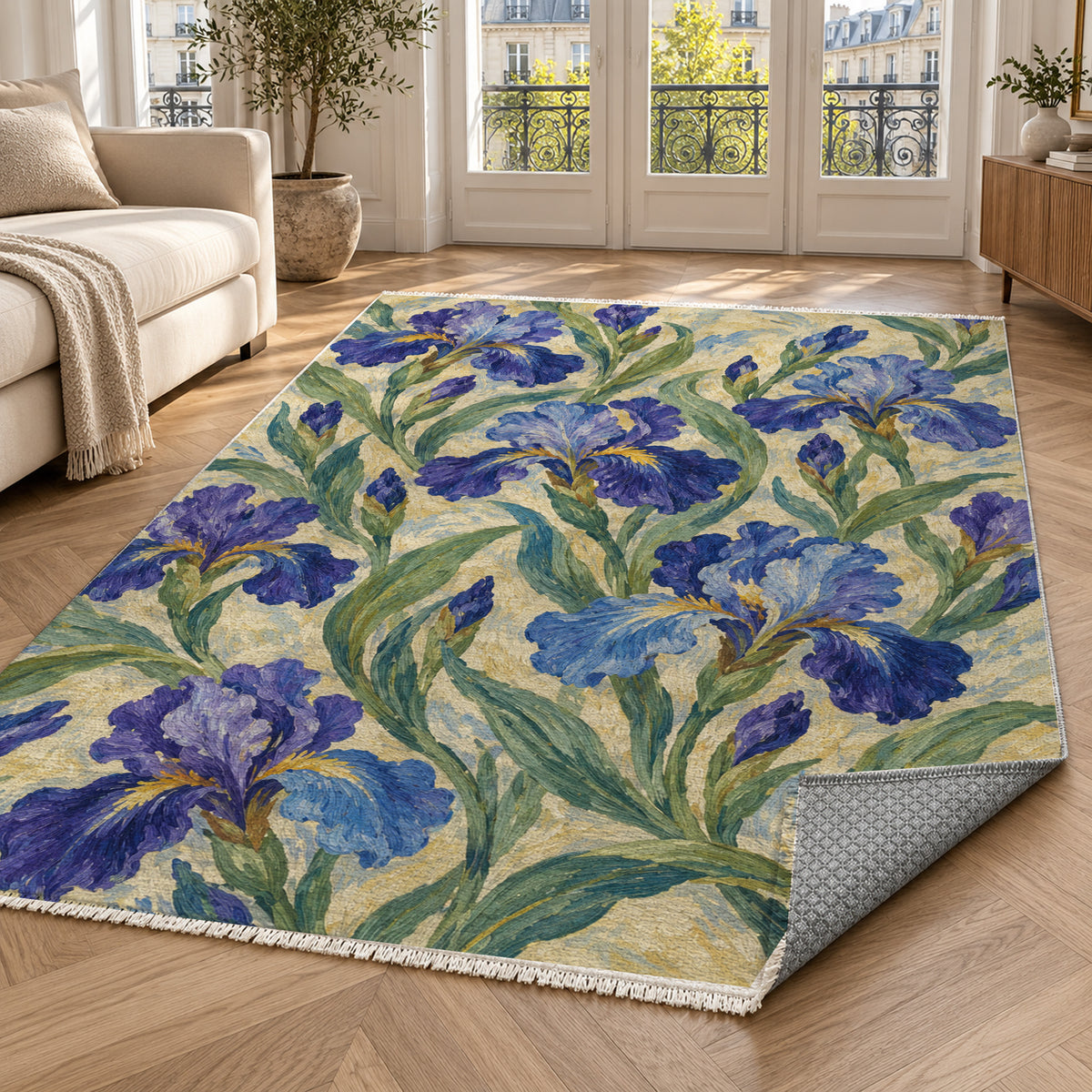 Iris Garden Abstract Washable Rug — paris living