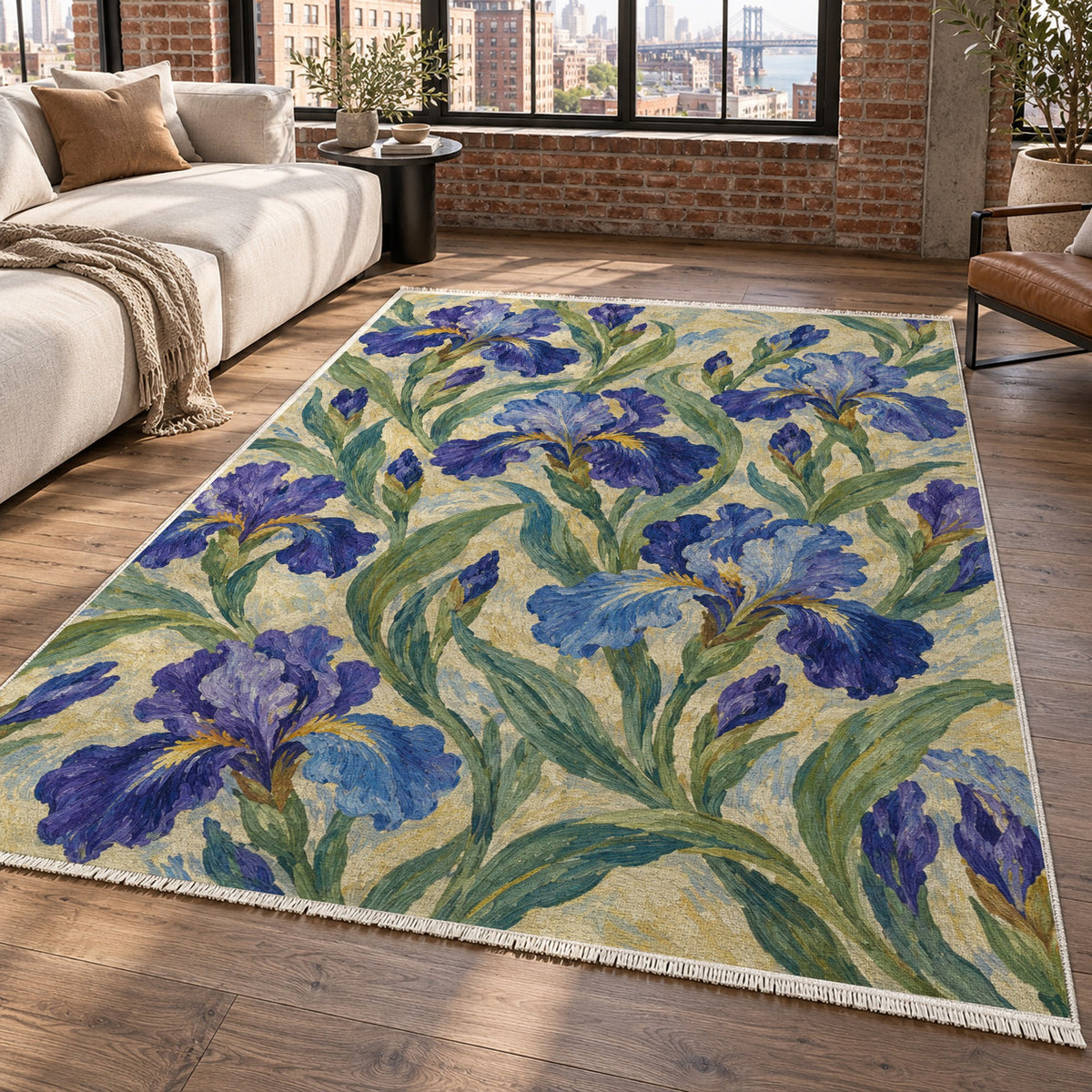 Iris Garden Abstract Washable Rug — new york living
