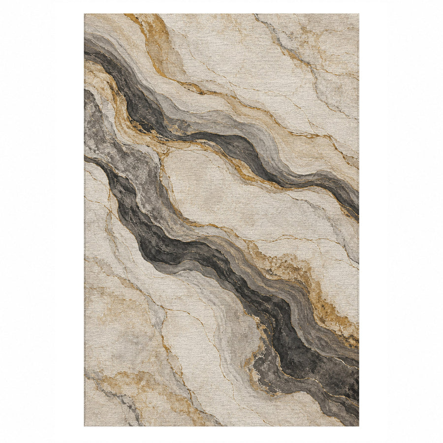 Marble Veins Washable Rug