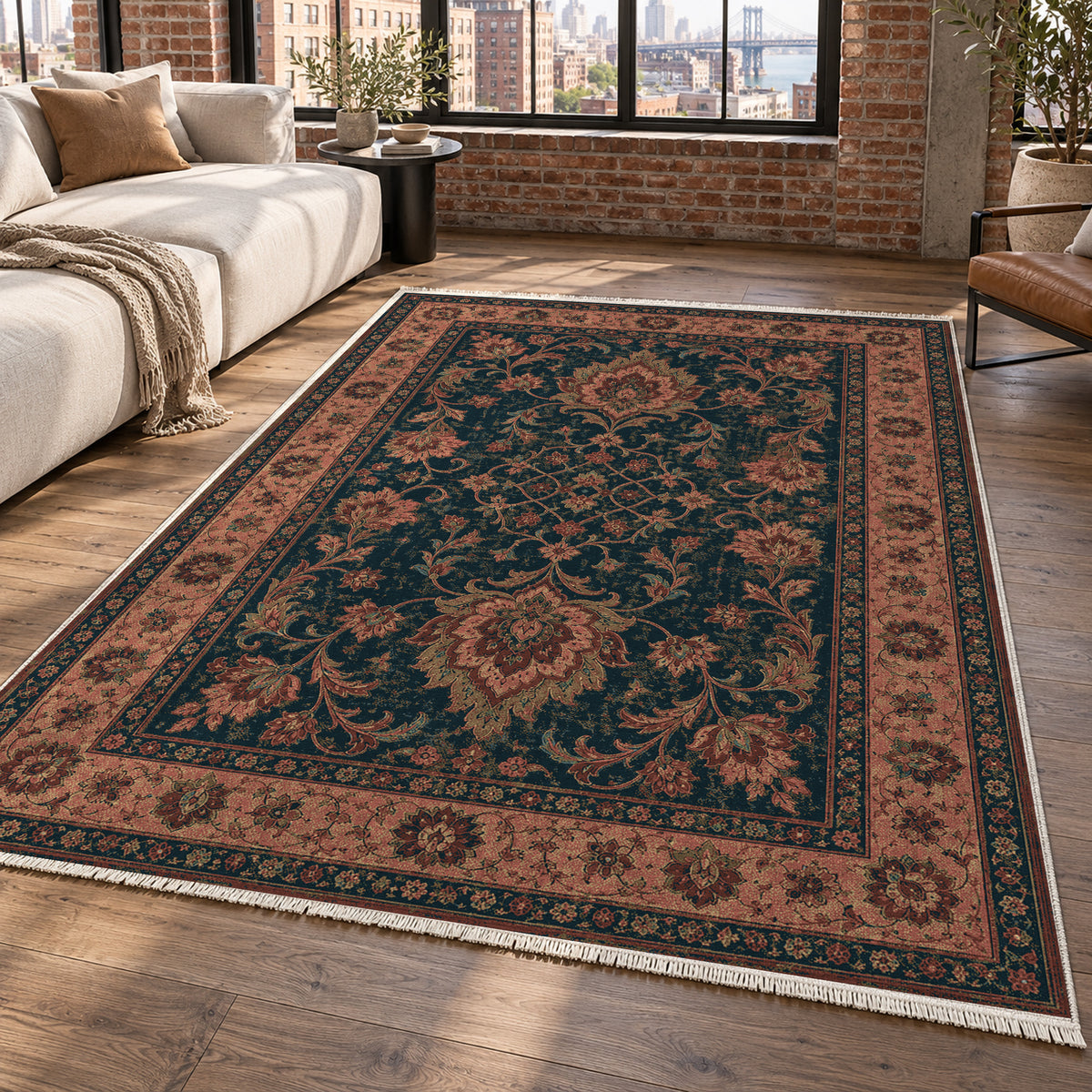 Mashhad Coral Classic Washable Rug — new york living