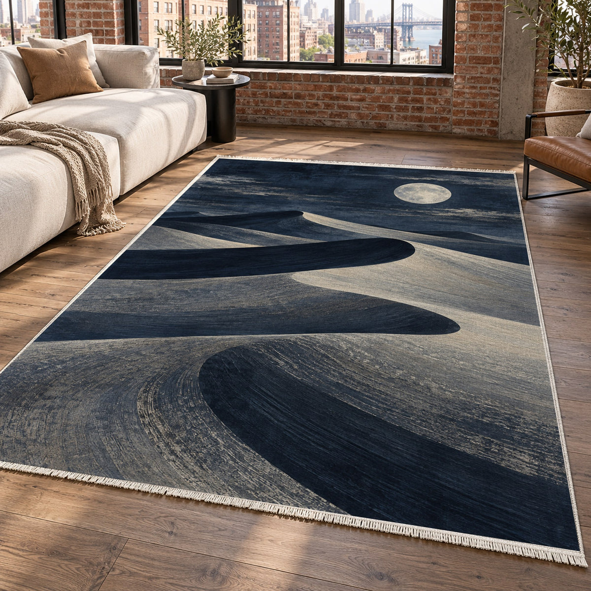 Moonlit Sands Modern Washable Rug — new york living