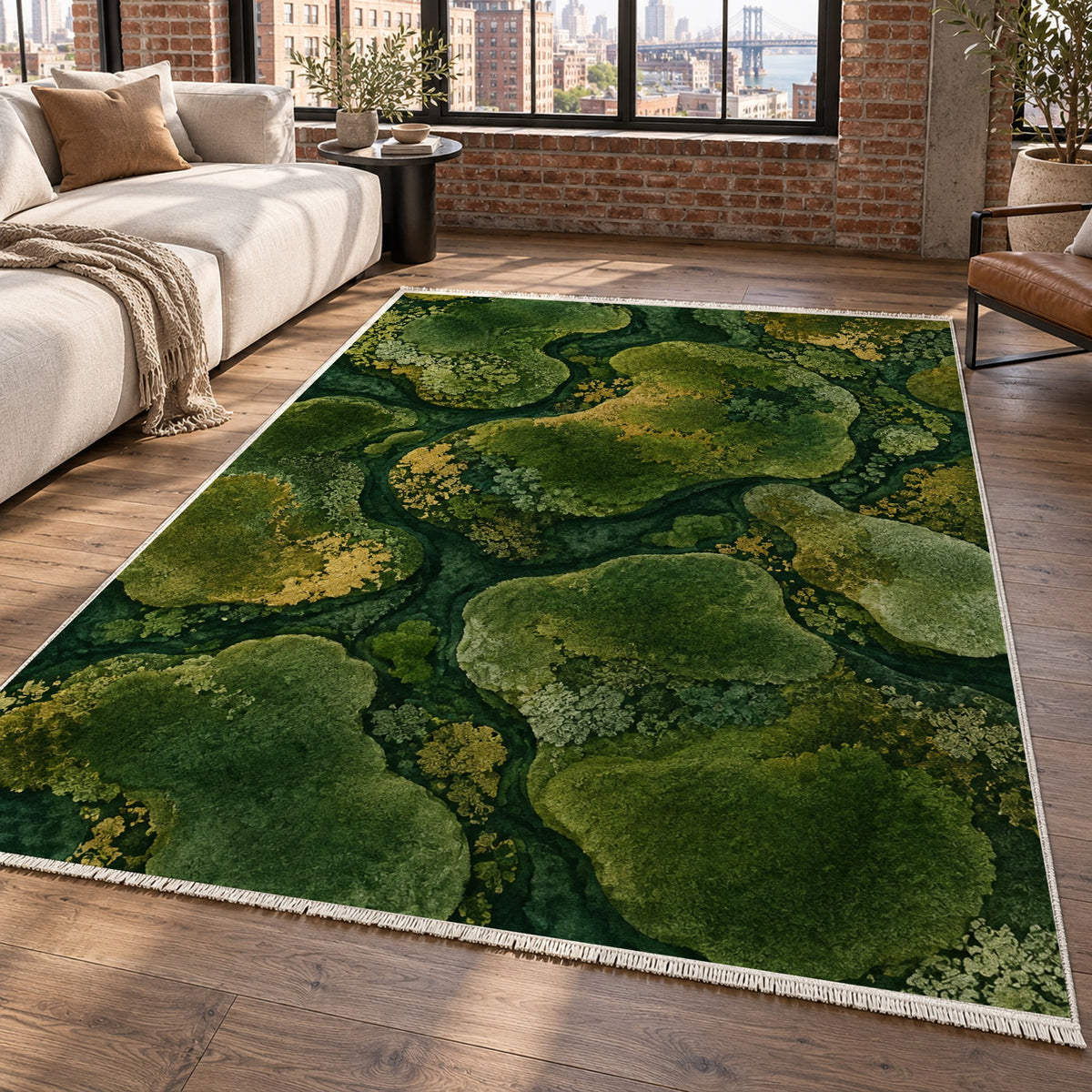 Moss Islands Floral Washable Rug — new york living