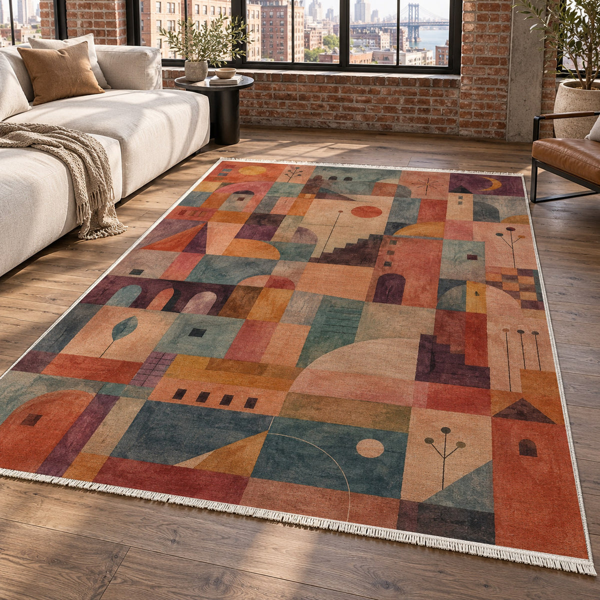 Musical City Abstract Washable Rug — new york living