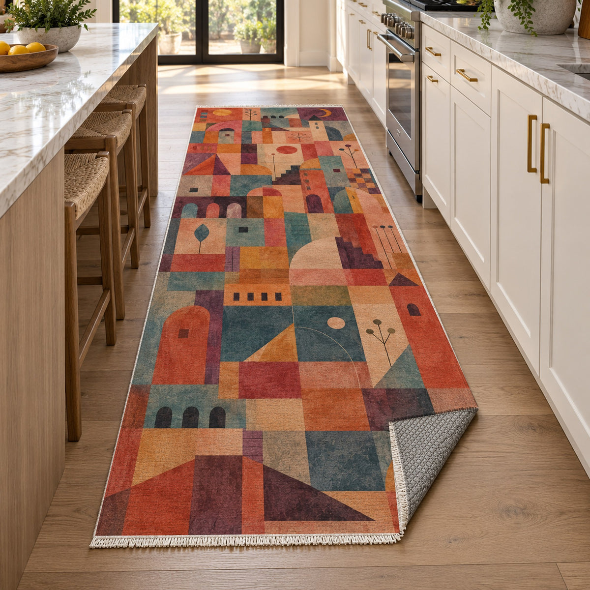 Musical City Abstract Washable Rug — new york kitchen runner